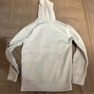 White Hoodie with Black Sleeve Design
